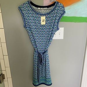 Max Studios Patterned Dress with tie belt